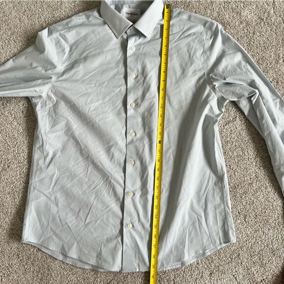 NWOT Goodfellow & Co Standard Fit Grey Blue Long Sleeve Button Down Shirt Large - Picture 8 of 9